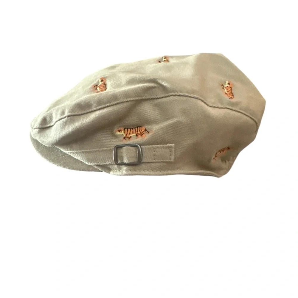 Janie and Jack newsboy tiger khaki tan hat baby boy 12-24 mo zoo animal